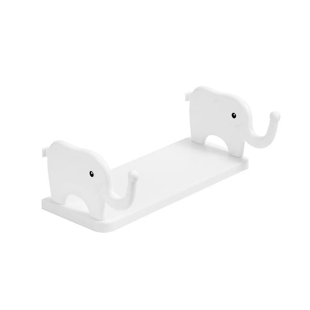 Elephant Wall Mounted Shelf for Bedside Accessory Storage White