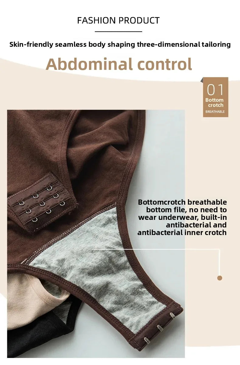 Women's One-Piece Shapewear Thin Summer Suitable Abdomen Inward Drawstring Halter Neck Design Body Sculpting Underwear