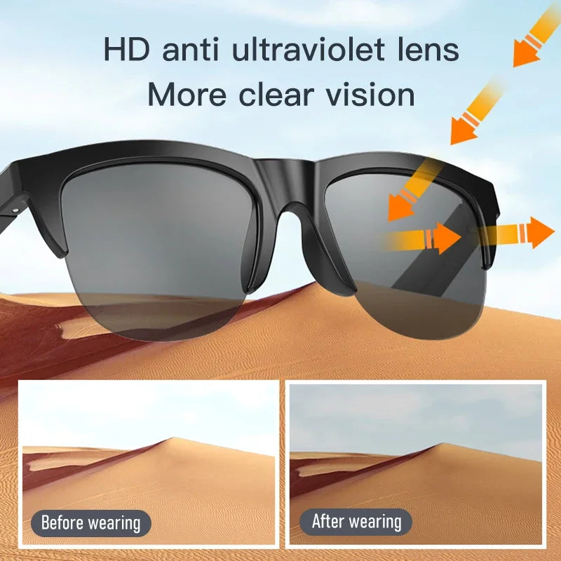 Smart Bluetooth Audio Sunglasses with Mic & UV Protection
