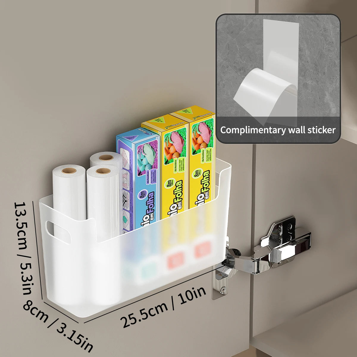 Self Adhesive Cabinet Door Storage Shelf for Kitchen Essentials