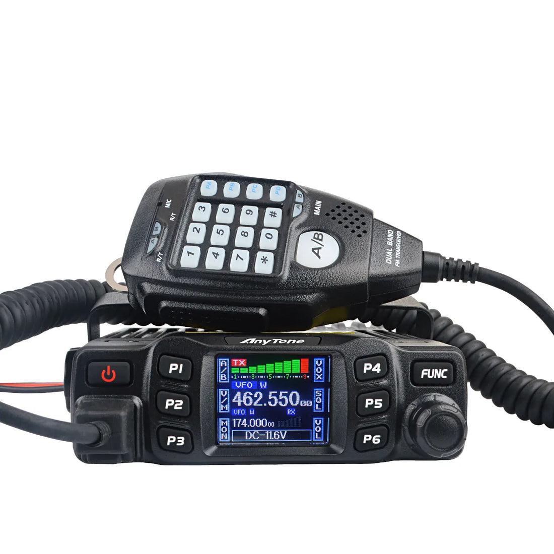 AnyTone Walkie Talkie GMRS AT-778UV AT-778UVII 136-174 & 400-490MHz 25W Dual Band VOX Analog Mobile Radio Color Display