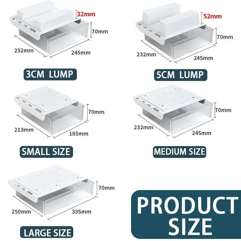 Self Adhesive Plastic Under Desk Drawer for Stationery Storage