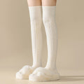 1 Pairs Autumn Winter Women's Wool Blended Knee High Socks Thick Warm Soft Comfortable Fashionable Women Casual Long Tube Socks