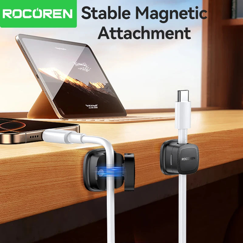 Self Adhesive Magnetic Desk Cable Clips for Charging Leads