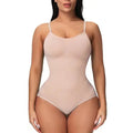 1 Piece Solid Seamless Brief Shaping Shapewear Bodysuit, Tummy Control Butt Lifting Slimmer Body Shaper, Women's Underwear apricot
