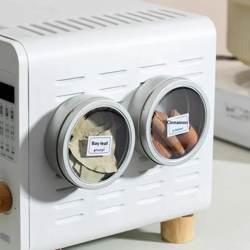 Magnetic Spice Tin with Clear Lid for Fridge Storage