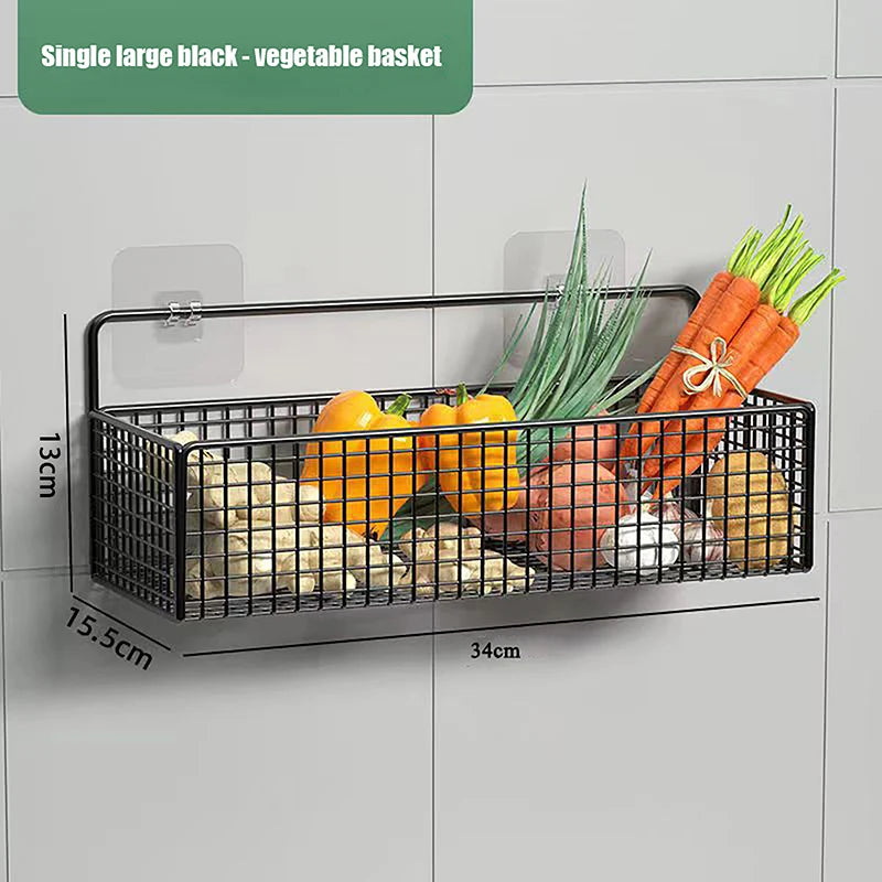 New Multifunctional Bathroom Organiser Toiletries Organiser No-Punch Bathroom Shelf Bathroom Kitchen Wall Mount Storage Rack L Black