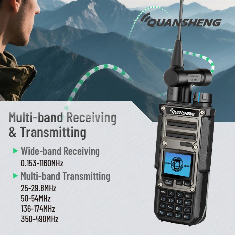 Quansheng TK11(8) 10W Multi Band AM SSB FM 0.153-1160MHz Full Band Real Air Band Dual Receiving Scrambler FM NoAA Walkie Talkie