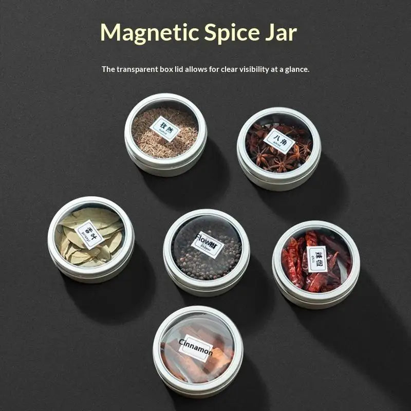 Magnetic Spice Tin with Clear Lid for Fridge Storage Default