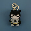 Crochet Knitted Super Hero Spider-Man Superman Captain America Keychains Small Pendant Hangings Christmas Birthday Gifts 9-7cm