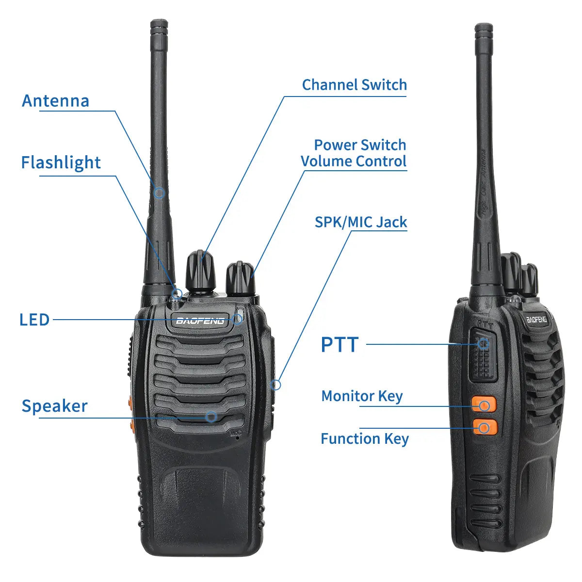 Baofeng BF-88E Long Range Walkie Talkie | UHF 400-470MHz Wireless Two-Way Radio for Hunting & Outdoor Use