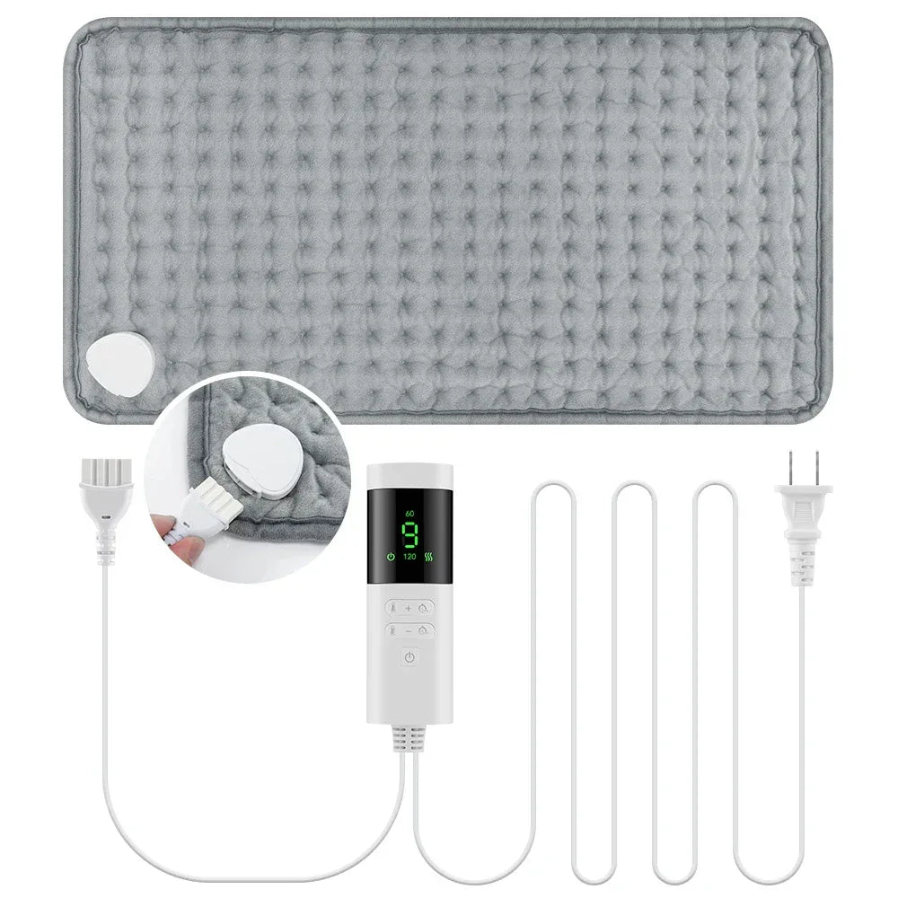 30*60cm Electric Heating Pads for Back Neck Shoulder Home Office Washable Winter Warm Blanket 4 Timer 9 Temperature Control US Plug 110V