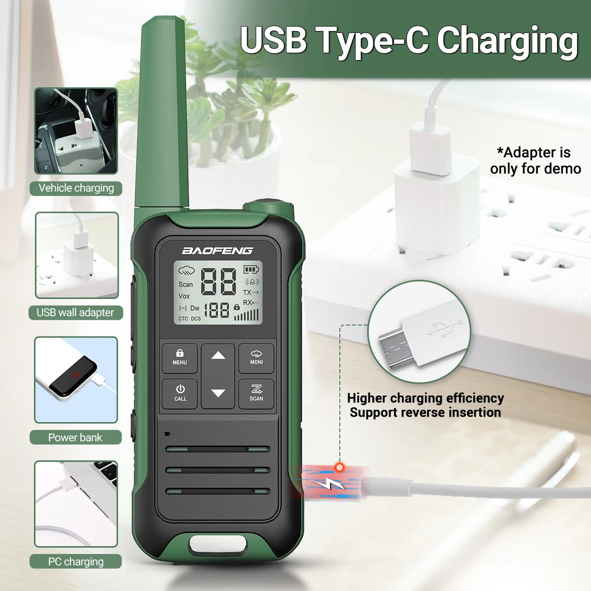 2pcs Baofeng F22 Mini Walkie Talkies - Long Range, Waterproof, Rechargeable, Kids Two-Way Radio with Type-C Charging for Camping & Outdoor Adventures - Dicrodelights