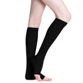 1 Pair Unisex Calf Compression Stockings Prevent Varicose Veins Shape Gradually with Pressure Elastic Open Toe Knee High socks 1 Pair Black