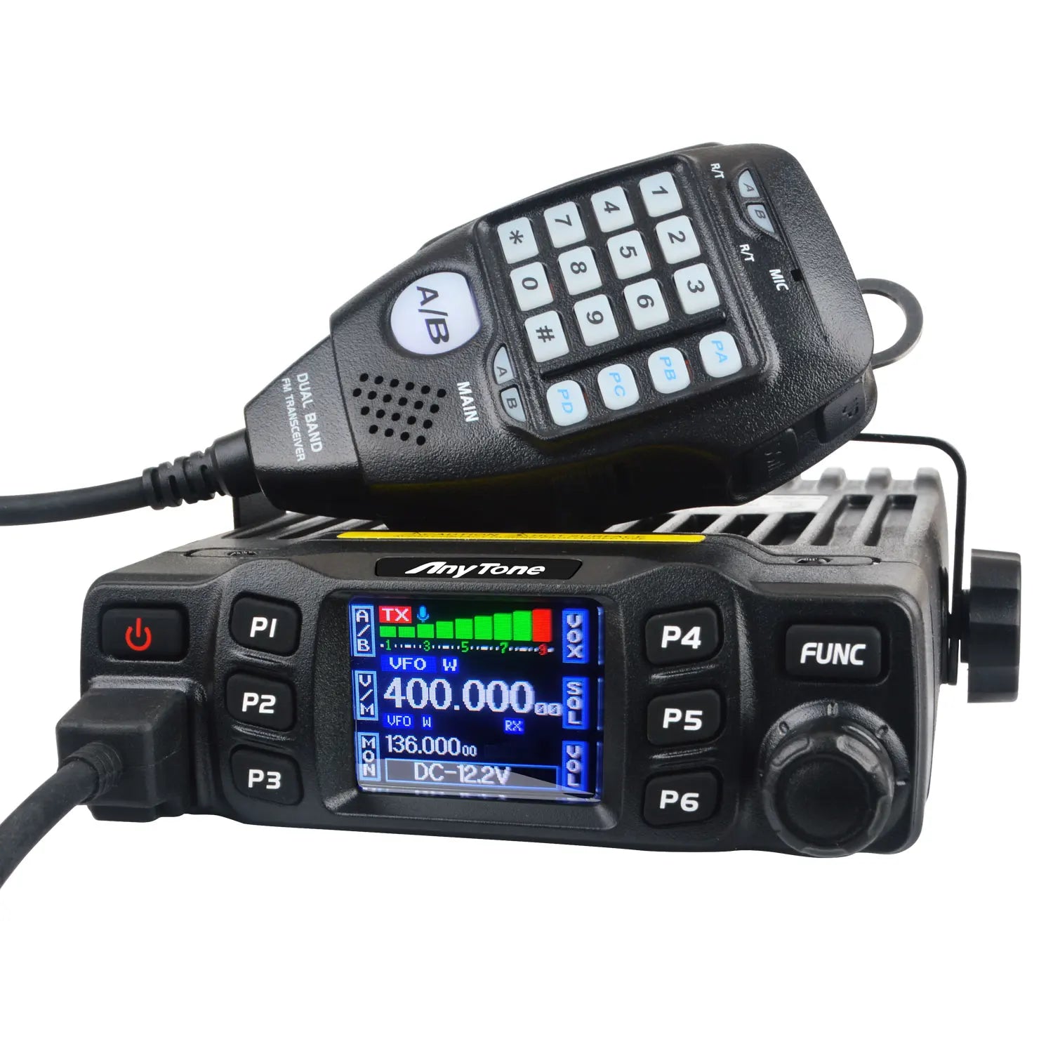 AnyTone Walkie Talkie GMRS AT-778UV AT-778UVII 136-174 & 400-490MHz 25W Dual Band VOX Analog Mobile Radio Color Display