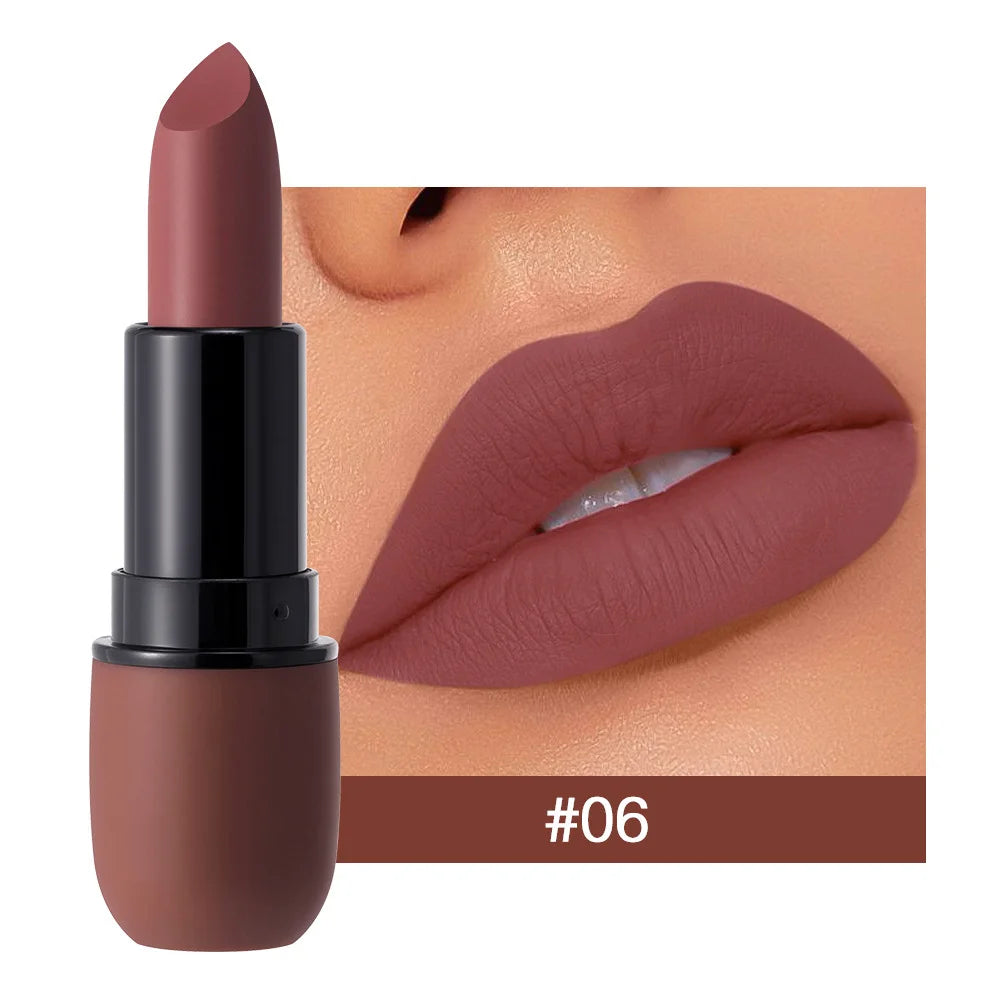 6-Color Matte Lipstick: Velvet Lip Color, Smooth, Waterproof, Long-Lasting Color Lip Makeup Y0080-6