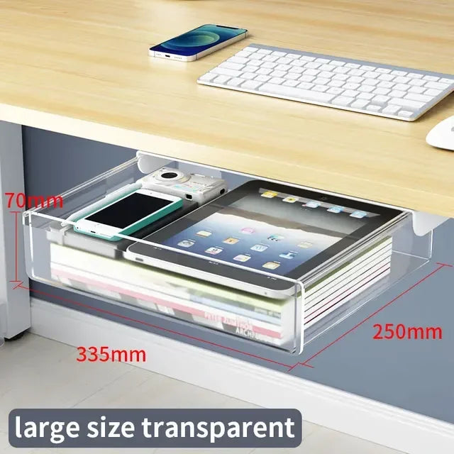 Self Adhesive Plastic Under Desk Drawer for Stationery Storage