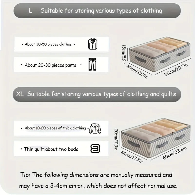 Clear Window Under Bed Storage Bag for Clothes and Bedding