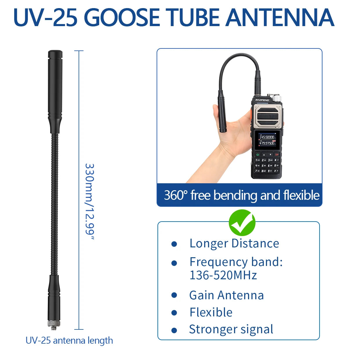 Baofeng UV-25 Air Band Walkie Talkie – Long Range UHF/VHF, Type-C Charging, 999CH, Wireless Frequency Copy, NOAA, Ham Radio - Dicrodelights