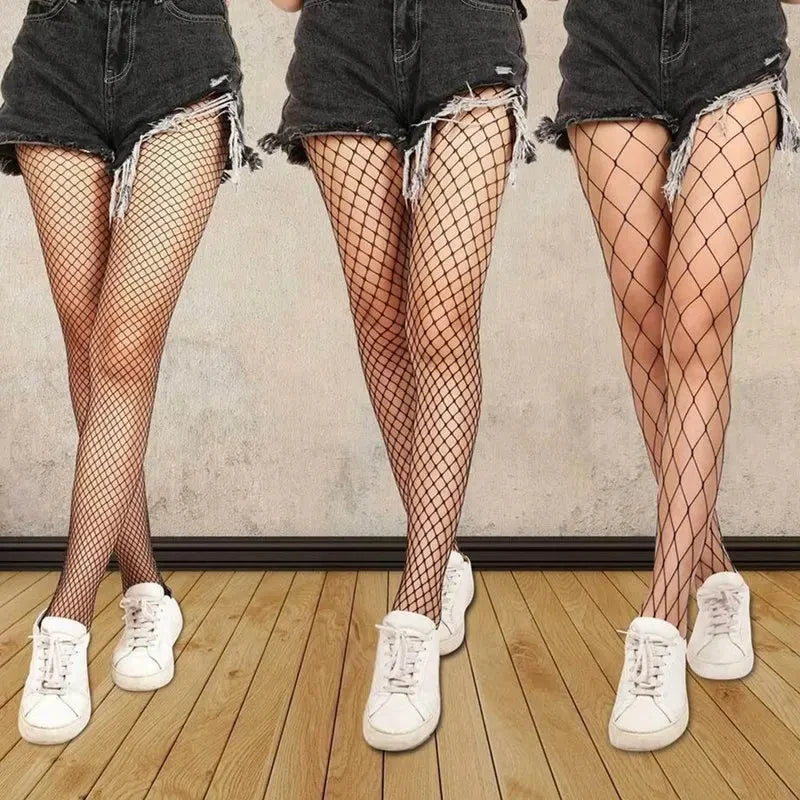 1/3pcs Summer Lolita Fishnet Stockings Fish Net Pantyhose Mesh Nylon Tights Long Sexy Hollow Out Fishnet Stockings Black Hosiery 3pcs mix XS-3XL