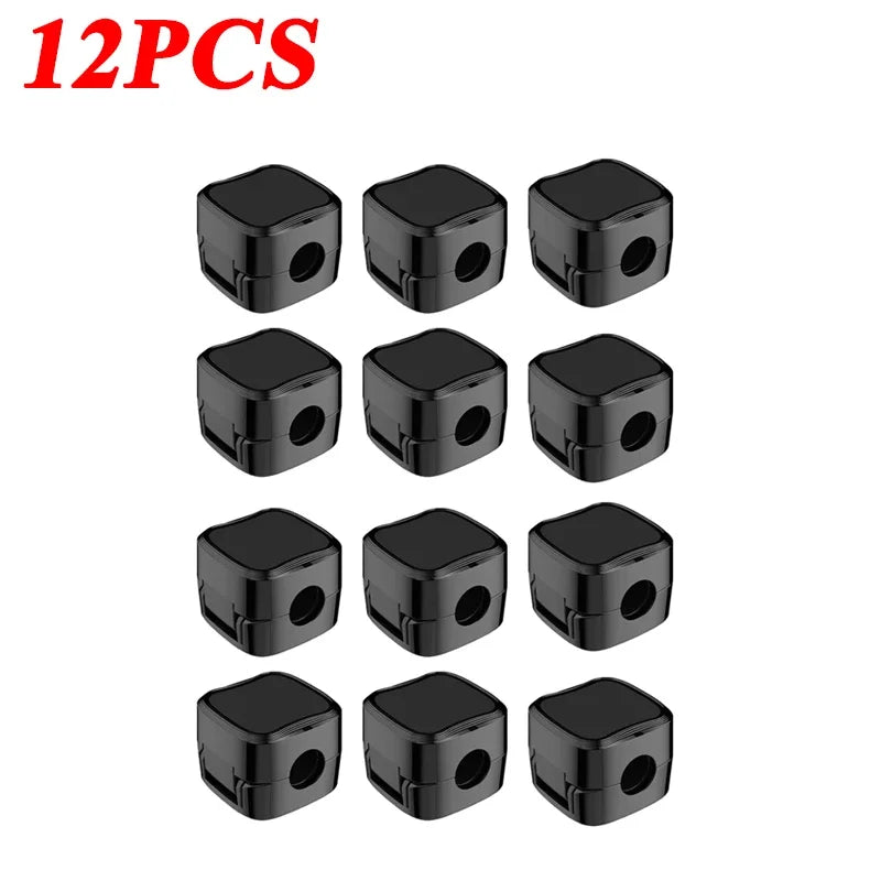 Magnetic Desk Cable Holders for Charging and Audio Leads 12pcs black