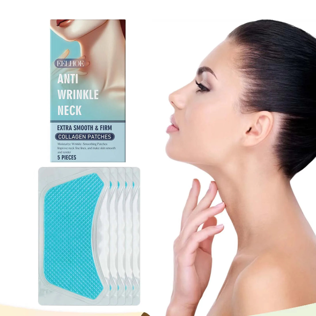 Collagen Neck Lifting Patches (5–10 Pack) – Firming Anti-Wrinkle Neck Mask for Smoother, Youthful Skin