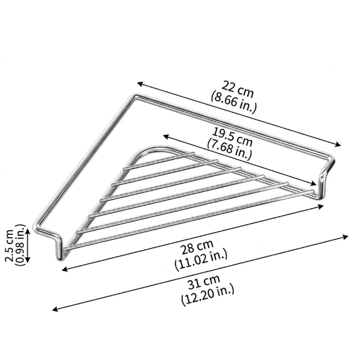 1pcs Stainless Steel Sink Caddy Triangle Corner Storage Rack Sponge Dish Cloth Holder Drainer No Drill RV Kitchen Accessories
