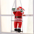 Santa Claus Climbing Ladder Decoration – Festive Wall Hanging Christmas Santa Statue, Holiday Party Prop, Battery-Free Xmas Ornament