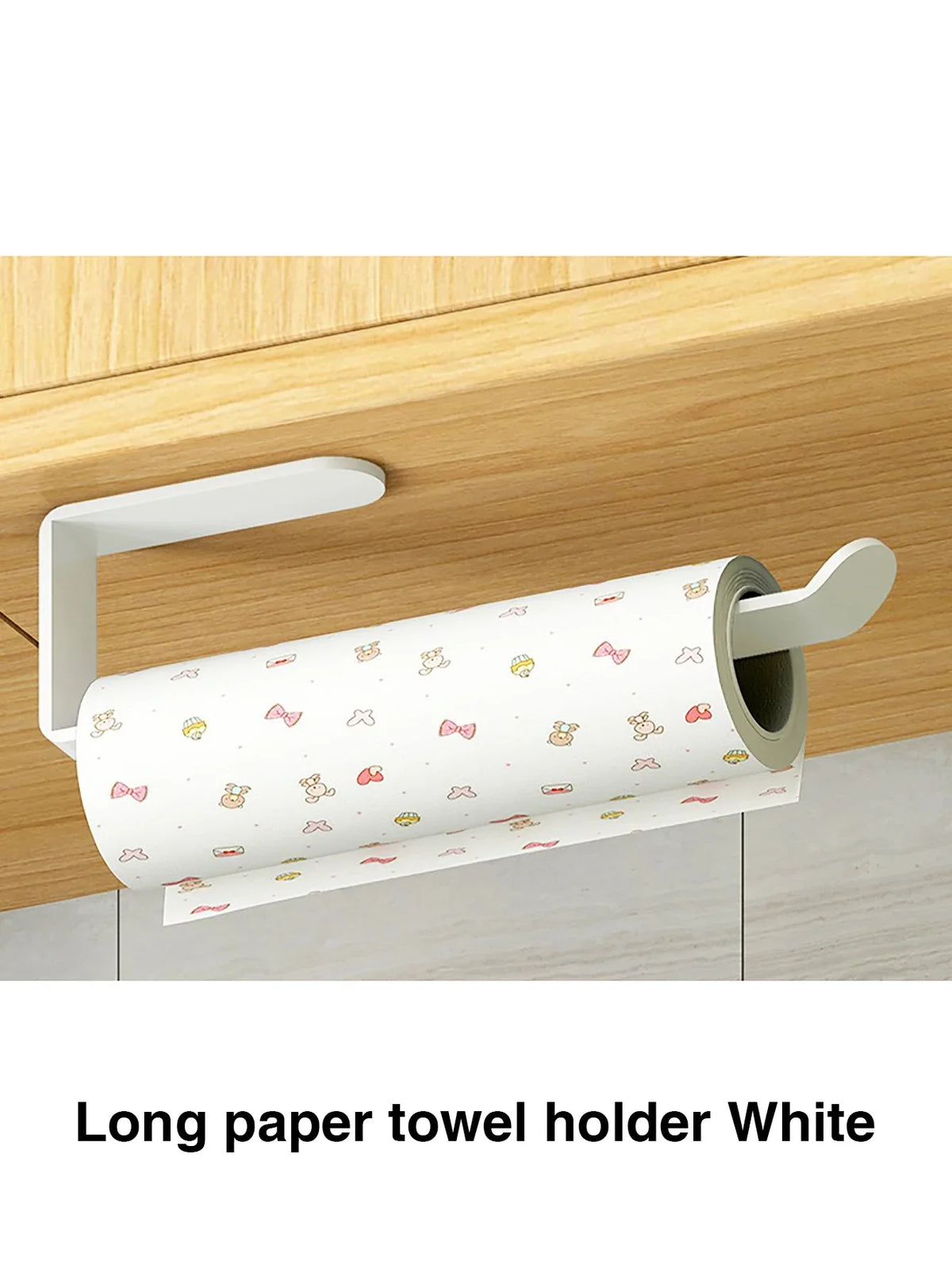 Acrylic Wall Mounted Toilet Roll Holder in Black or White Long White