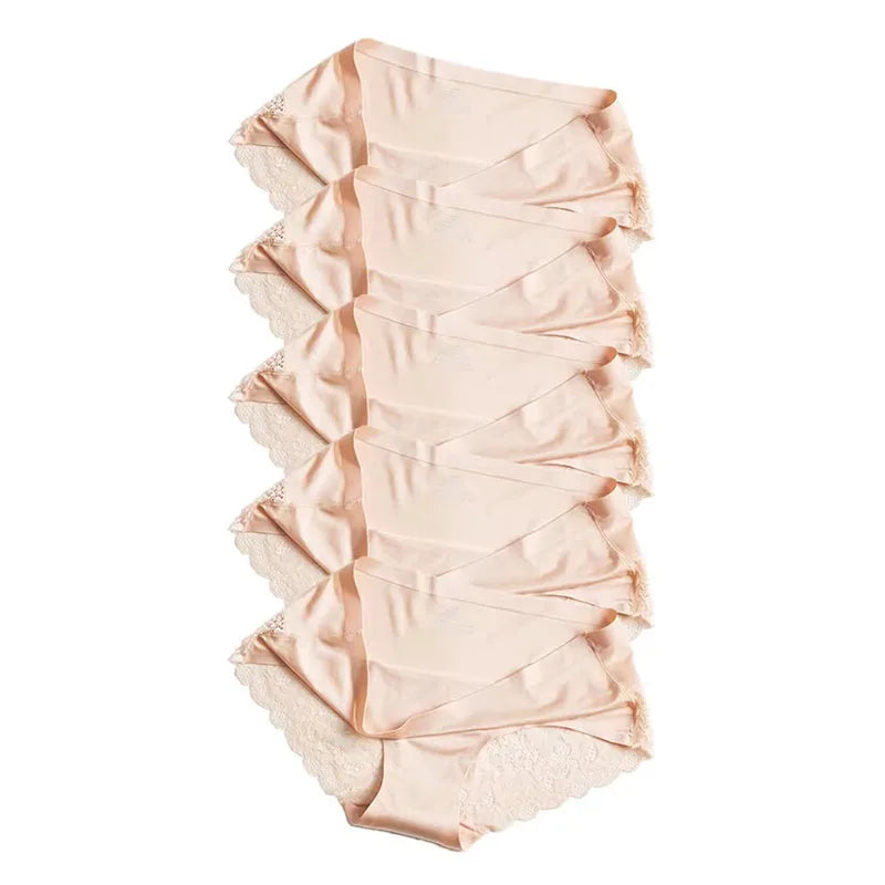 1/5/10Pcs Seamless Women Hollow Out Panties Set Underwear Comfort Lace Briefs Low Rise Female Sport Panty Soft Lady Lingerie skin-5pcs As shown