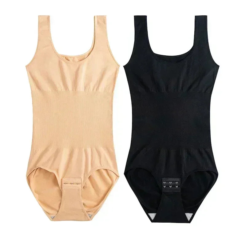 1/2PCS Bodysuit Women Slimming Shapewear Corset Reducing Body Shaper Modeling Underwear Tummy Control Panties Briefs 35-110kg Apricot Black