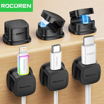 Self Adhesive Magnetic Desk Cable Clips for Charging Leads