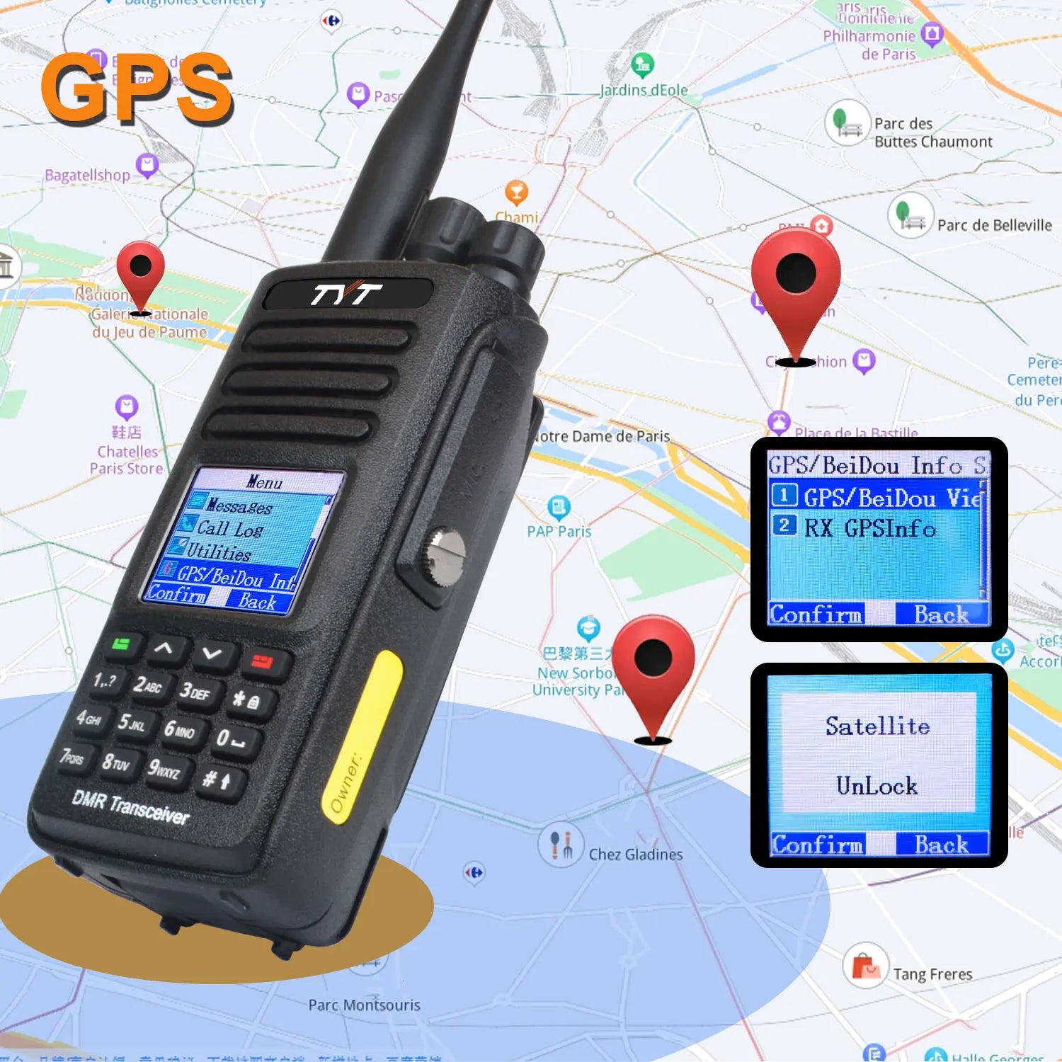 TYT MD-UV390 10W DMR Digital Walkie Talkie with GPS, IP67 Waterproof, AES-256 Encryption & USB-C Battery