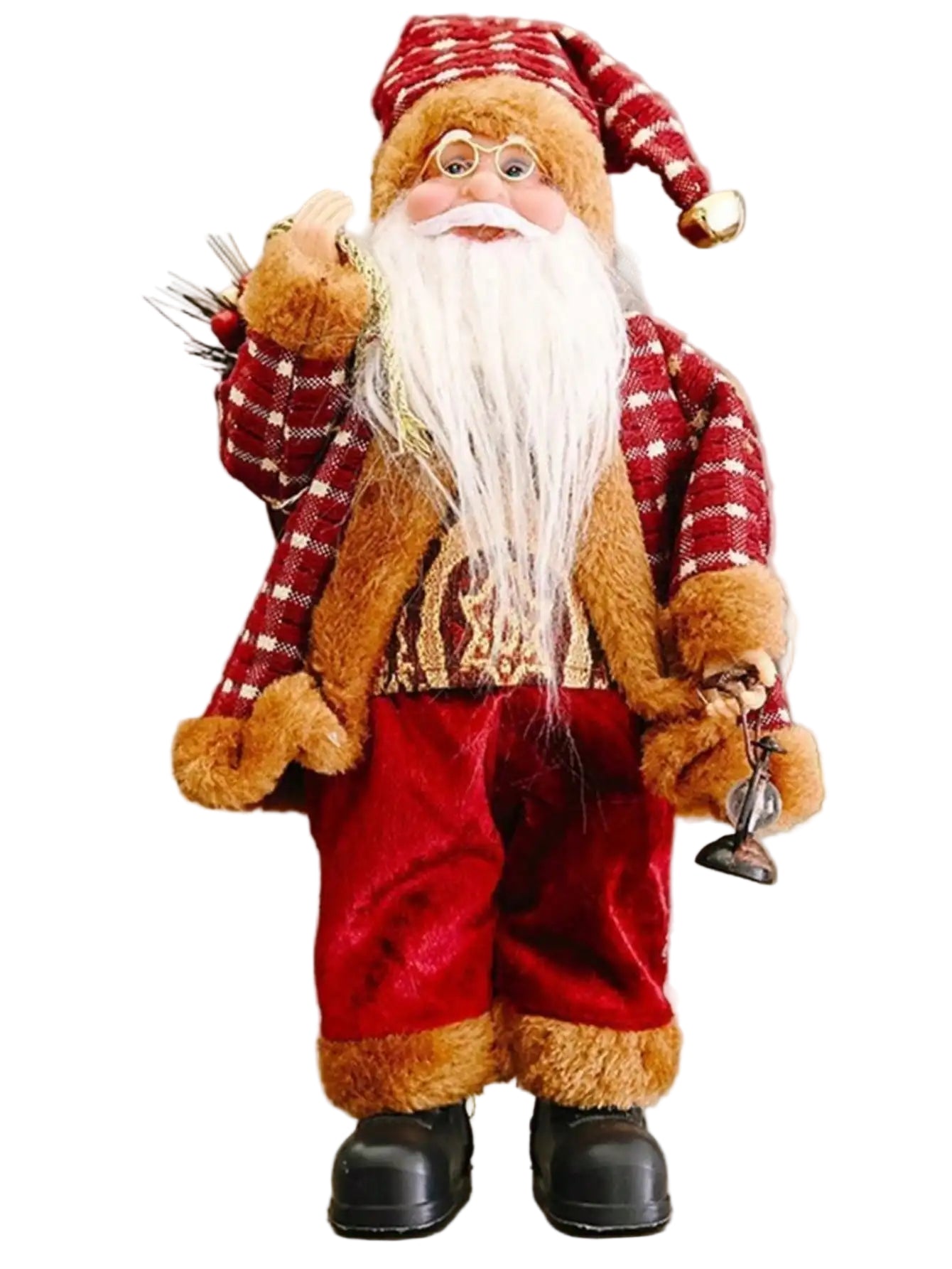 12-Inch Classic Santa Claus Statue – Premium Golden & Silver White Christmas Decor for Home, Kitchen, Office & Hotel | Festive Holiday Ornament oil lamp
