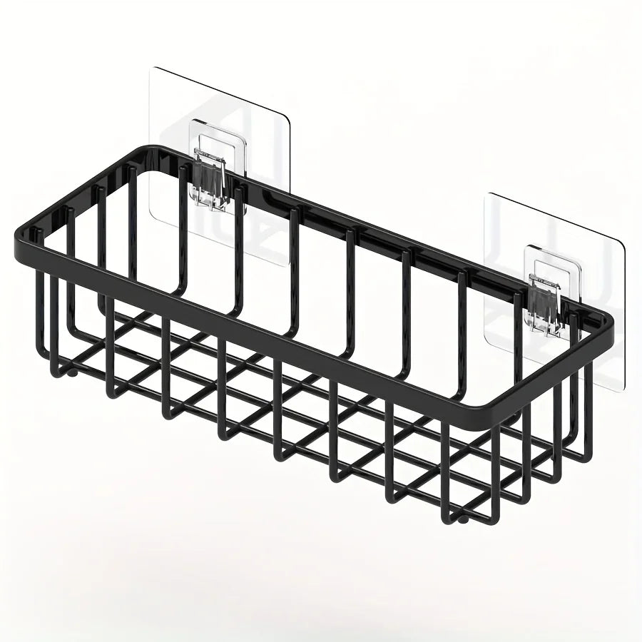 Easy-to-Install Kitchen Sink Organizer, No Drilling Required, Multipurpose Storage Rack Suitable for Sponges,Brushes, and Towels black
