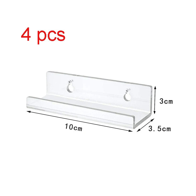 Acrylic Record Shelf for Wall Mounted Album Cover Display 4inch 4 pcs