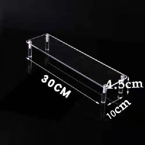 Display Riser Stand for Figures in Clear, Black or Wood Effect 1 tier 30x10cm