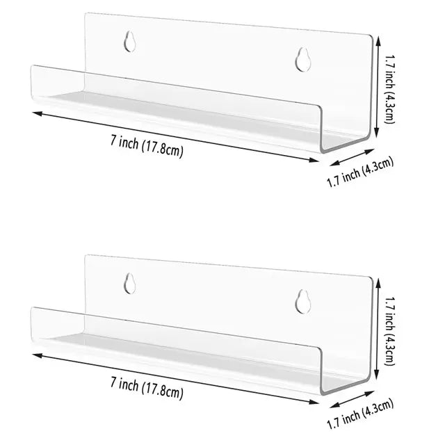 Acrylic Vinyl Record Shelf for Album Cover Wall Displays 2pieces-7inch