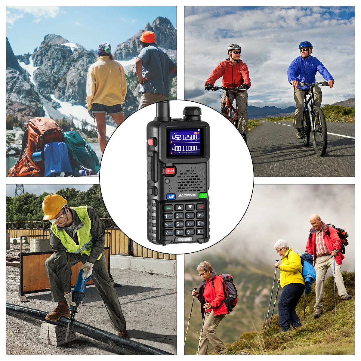 Baofeng UV-5RH 10W Walkie Talkie Long Range Ham Radio Type-C Charging Air Band Two-Way Wireless Transceiver - Dicrodelights