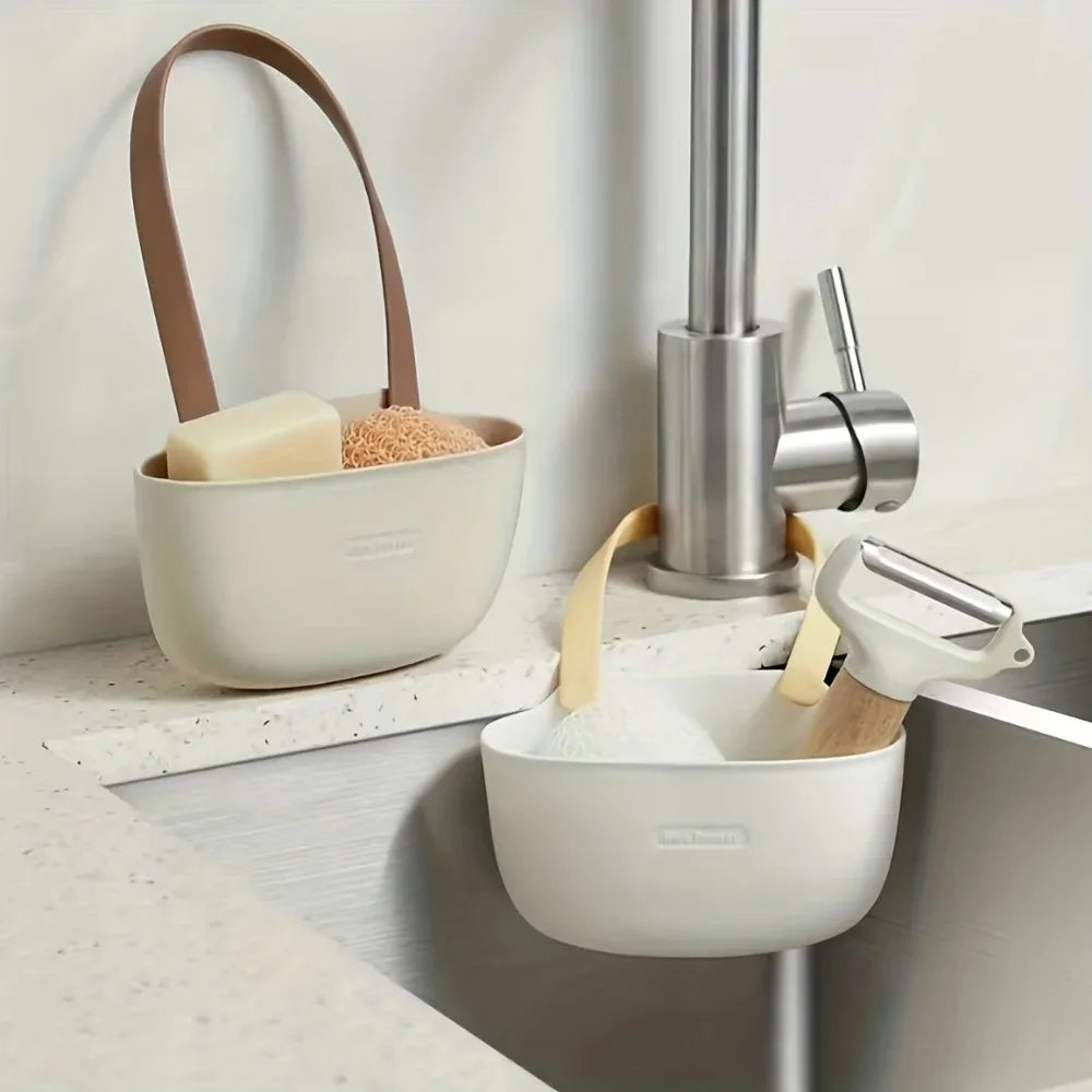 Hanging Sink Basket with Adjustable Strap for Sponges