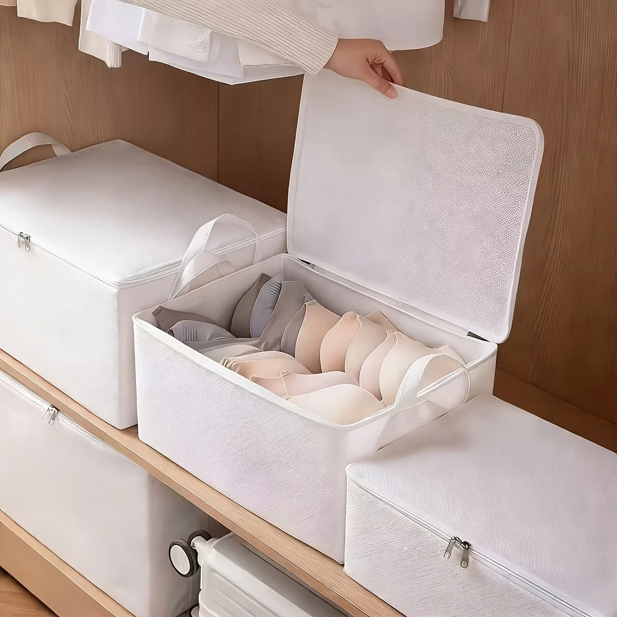 Foldable Fabric Under Bed Storage Box for Clothes and Bedding