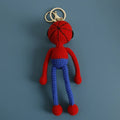 Crochet Knitted Super Hero Spider-Man Superman Captain America Keychains Small Pendant Hangings Christmas Birthday Gifts
