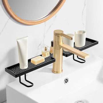 Easy Drainage Basket Bathroom Counter Shelves Bathroom Sink Shelf No Drilling Floating for Countertop Counter Home Pantry Vanity