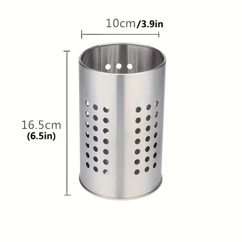 Multifunctional Stainless Steel Tableware Drainer Rack, Efficient Draining Utensil Caddy to Keep Countertop Tidy in Kitchen