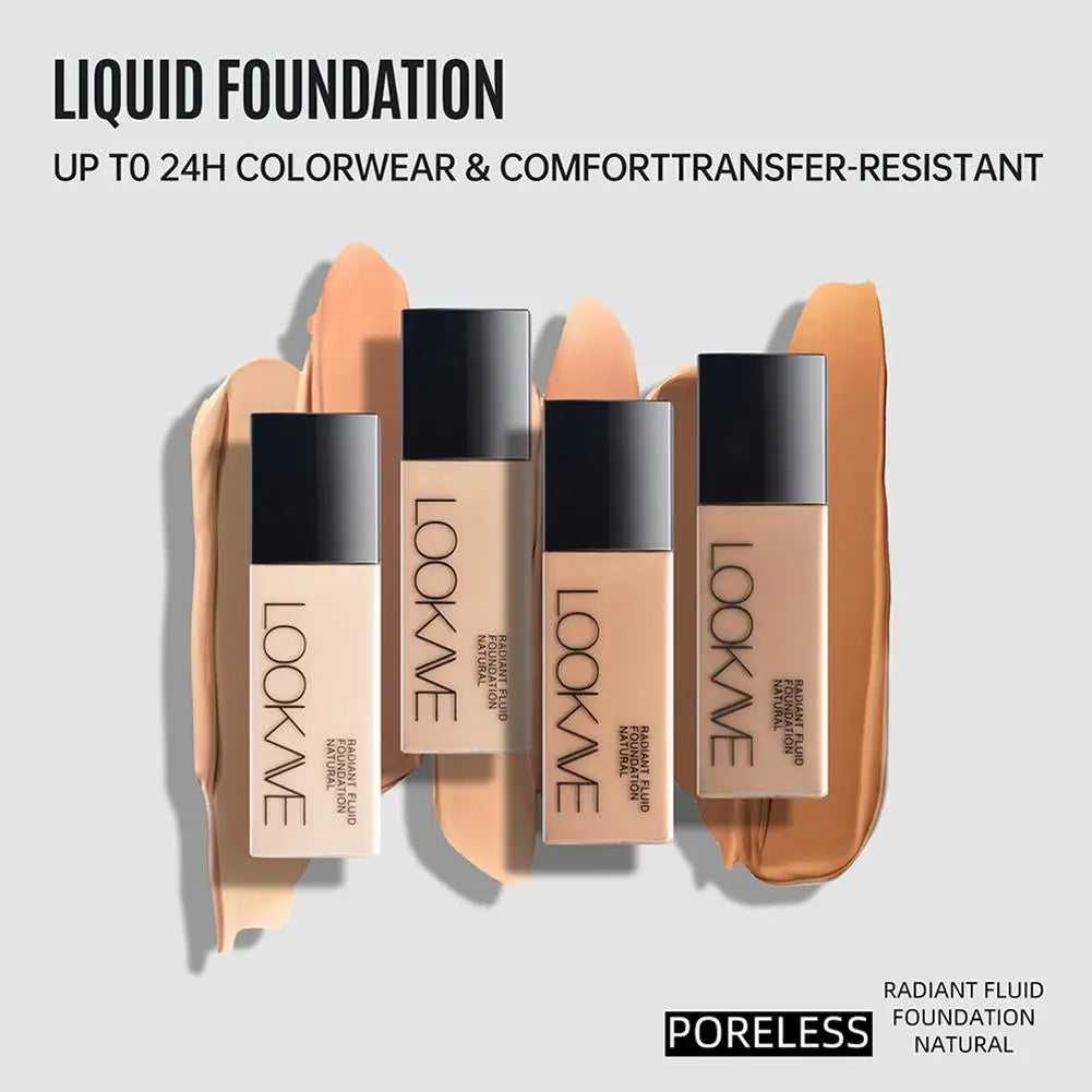 1Pcs Liquid Foundation Long Lasting Full Coverage Matte Cream CC Foundation Makeup Concealer Natural Liquid Base Moisturizing