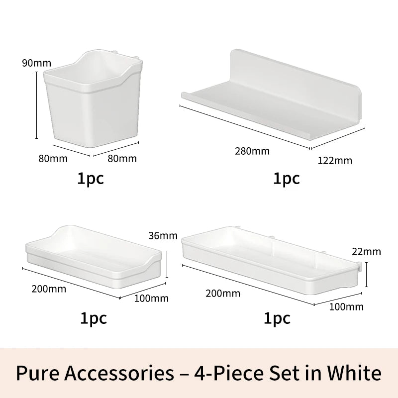 Home Storage Pegboard – 2 Mounting Options (Stand or Clamp-On), Perfect for Desk Organization of Stationery/Daily Items White Accessories 7
