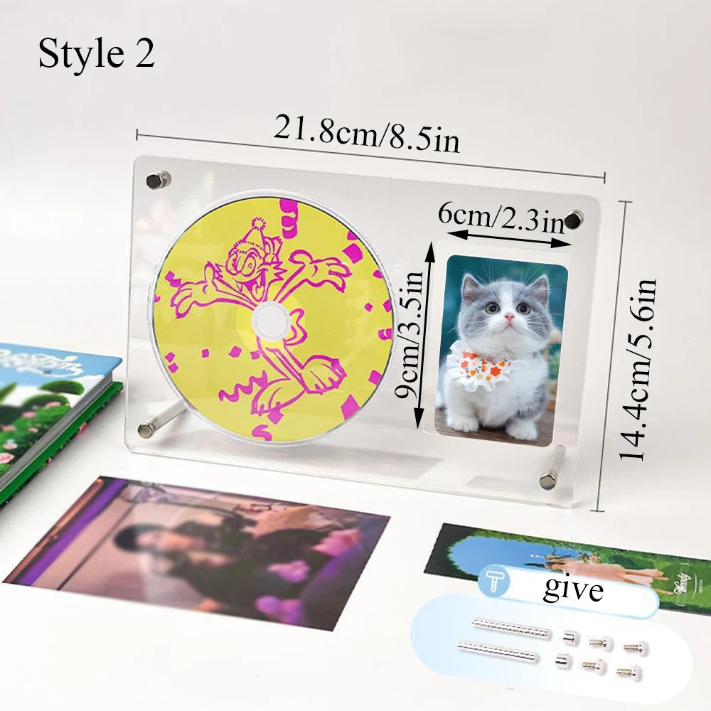 Acrylic Display Frame for CDs and Photocard Desk Displays style 2