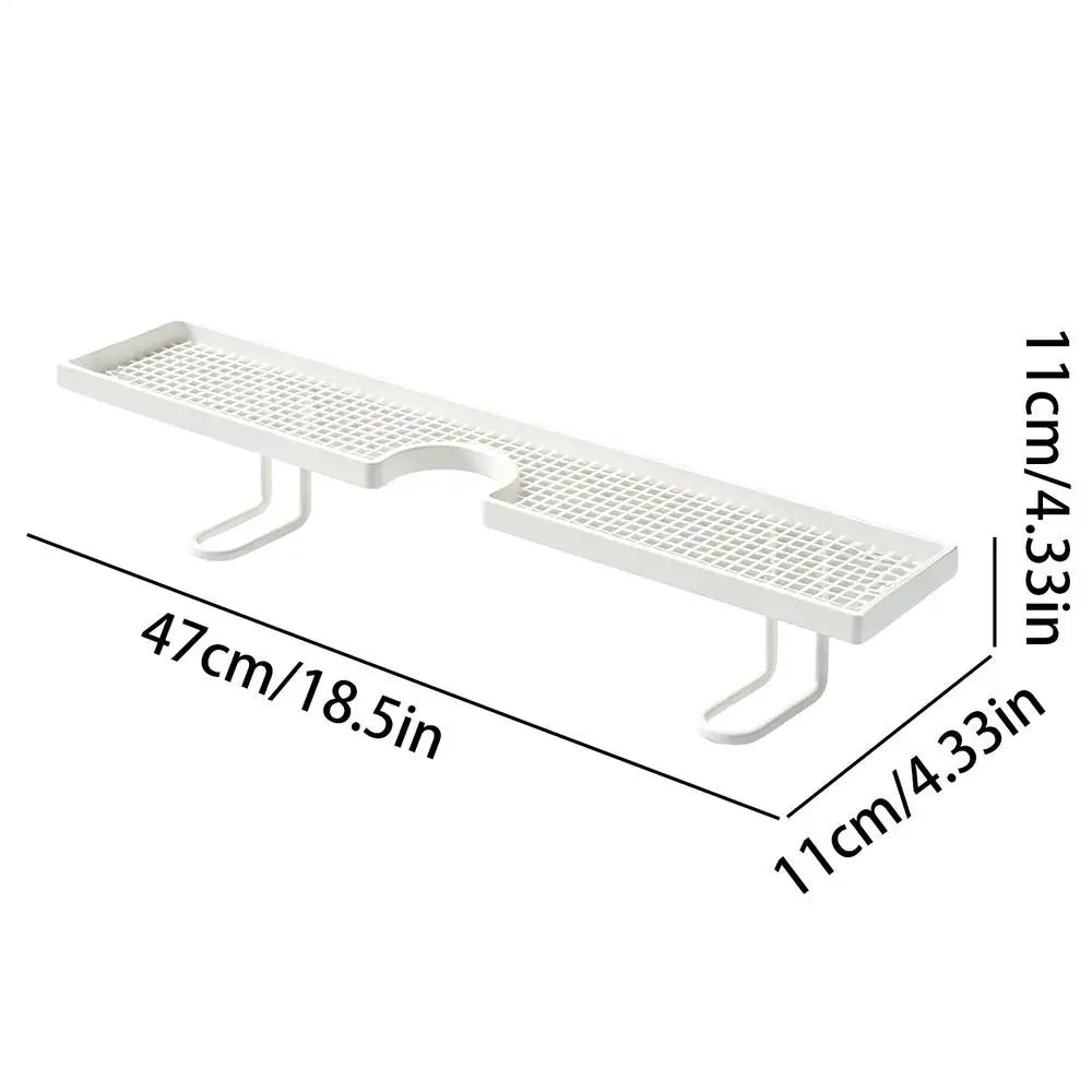 Easy Drainage Basket Bathroom Counter Shelves Bathroom Sink Shelf No Drilling Floating for Countertop Counter Home Pantry Vanity WHITE