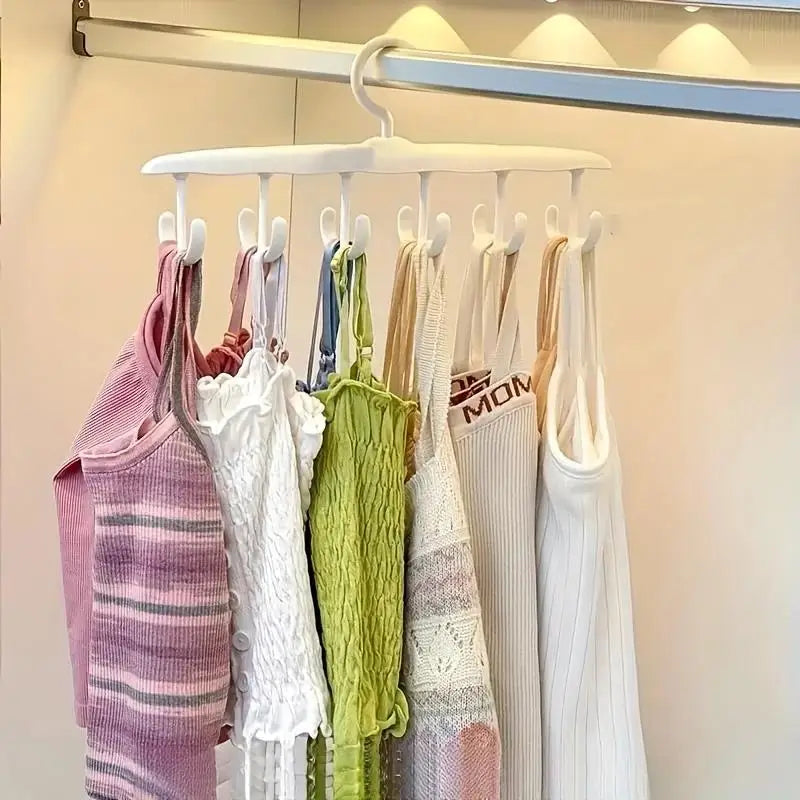 ABS Rotating Wardrobe Hanger With 12 Hooks for Bras and Tops White