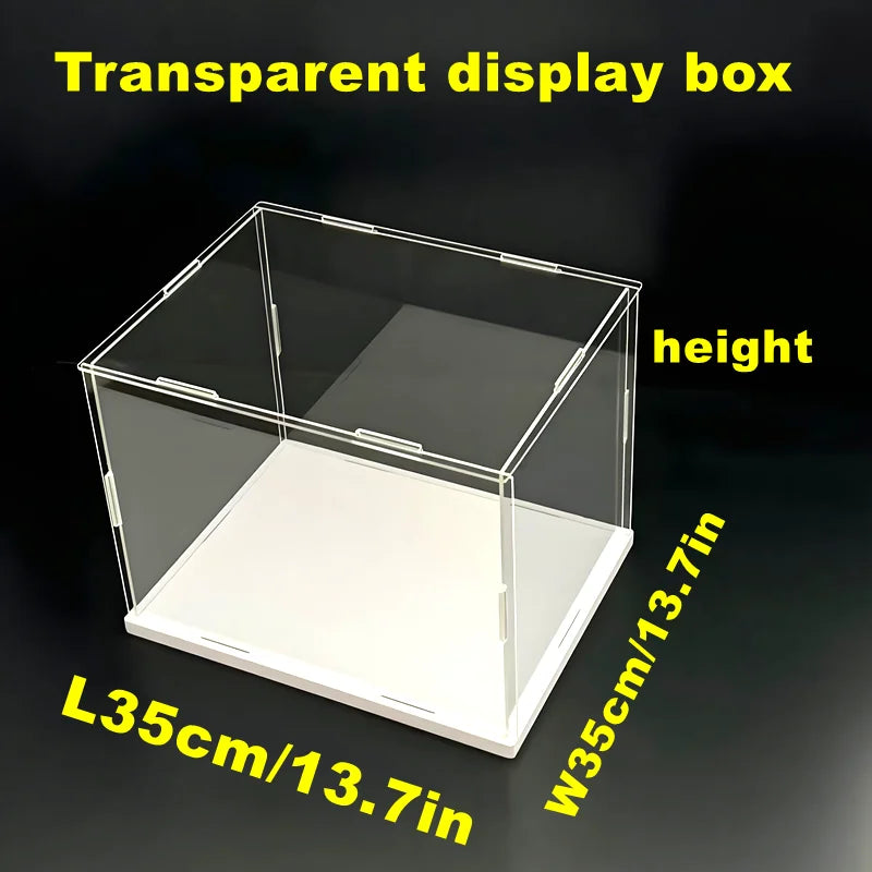 Acrylic Display Box with White Base for Models and Figures L W 35x35cm